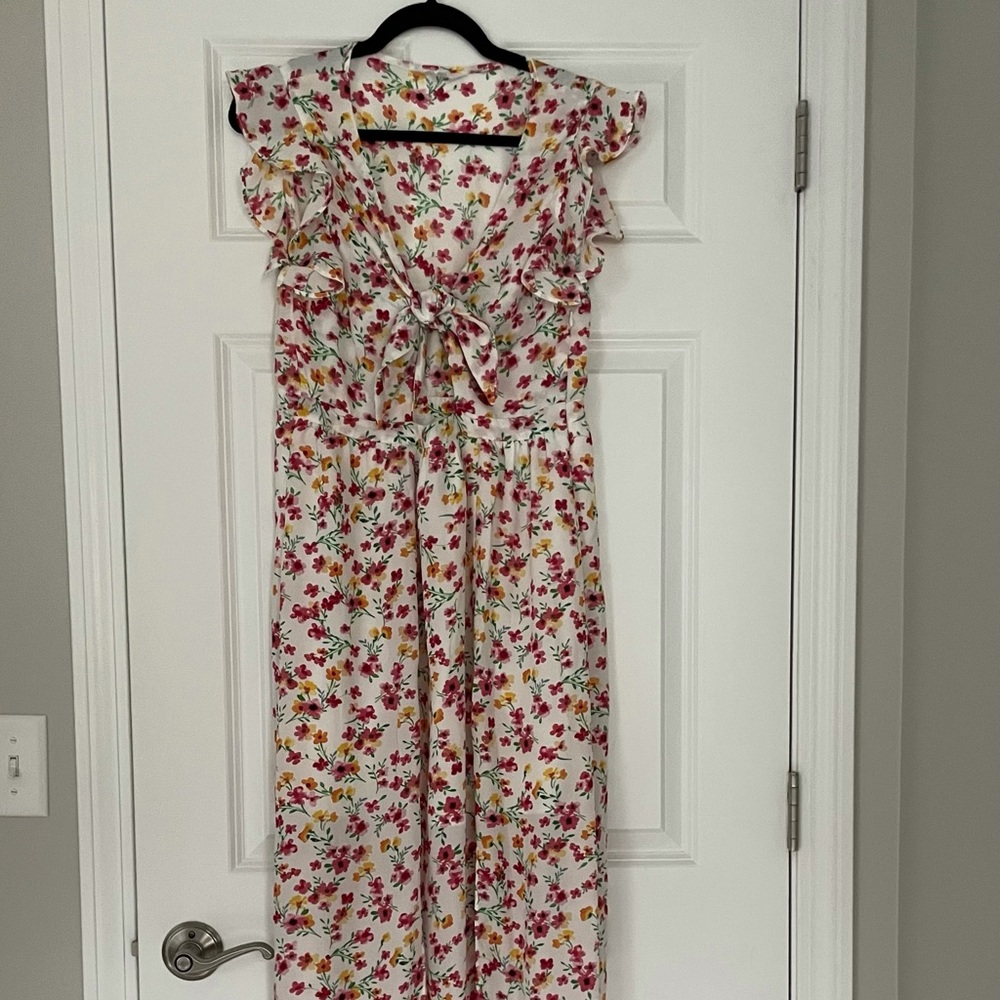 Jack by BB Dakota floral, tie-front, maxi dress